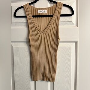 Samsoe Samsoe Jette Tan Ribbed Tank Top